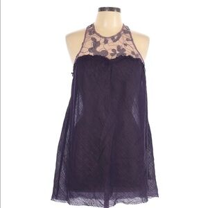 Free People Purple Mesh Sequins Racerback Dress XS
